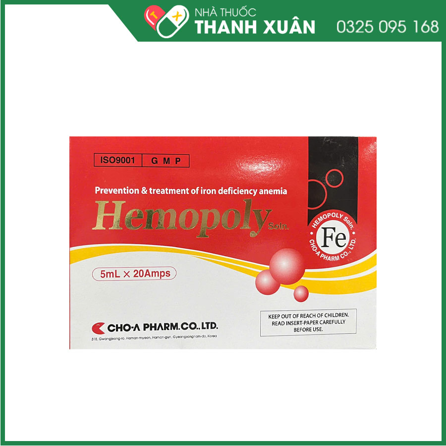 Hemopoly giúp ngăn ngừa và điều trị thiếu máu do thiếu sắt